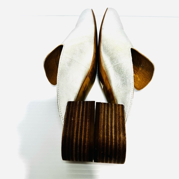Madewell The Willa Silver Leather Mules Size 8 - Picture 9 of 13